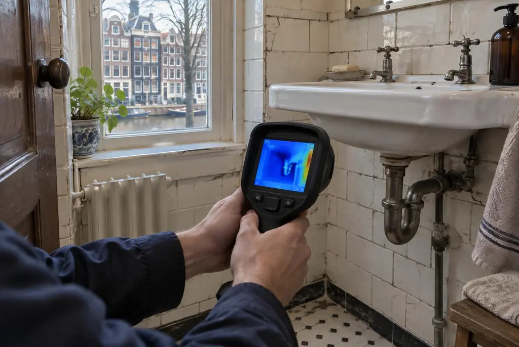 Lekdetectie Westervoort – badkamer met oude leidingen achter de tegels